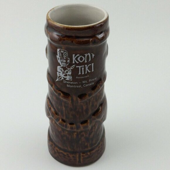 Vintage Stephen Crane Kon Tiki Mug Montreal Restaurant Sheraton Mt Royal Canada - Picture 6 of 12